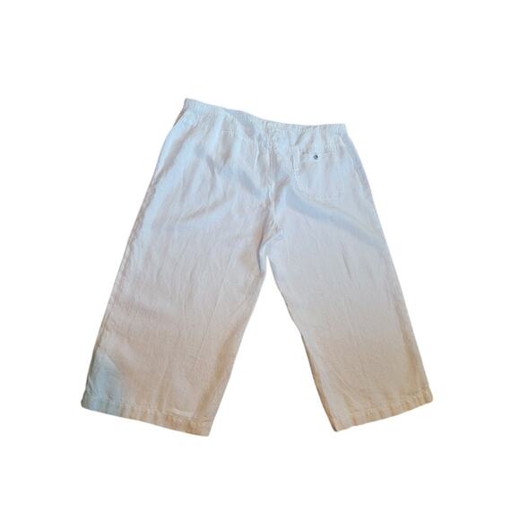Eileen Fisher Organic Linen Capri Pants 2XL Wide Leg Cottage Core White READ - Picture 14 of 14